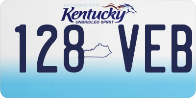 KY license plate 128VEB