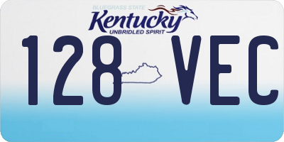 KY license plate 128VEC