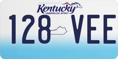 KY license plate 128VEE