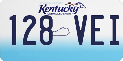 KY license plate 128VEI