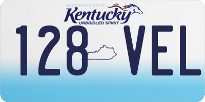 KY license plate 128VEL