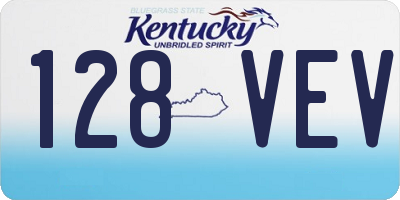 KY license plate 128VEV
