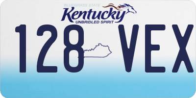 KY license plate 128VEX