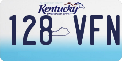 KY license plate 128VFN