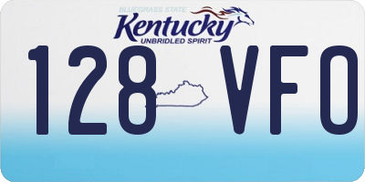 KY license plate 128VFO
