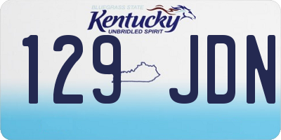 KY license plate 129JDN