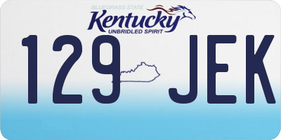 KY license plate 129JEK