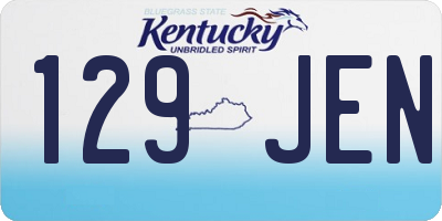 KY license plate 129JEN