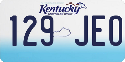 KY license plate 129JEO