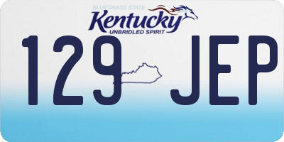 KY license plate 129JEP