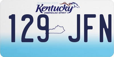 KY license plate 129JFN