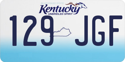 KY license plate 129JGF