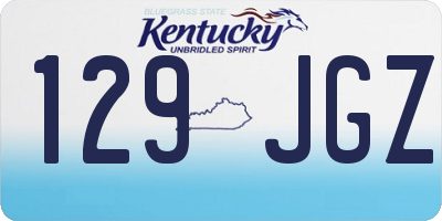 KY license plate 129JGZ