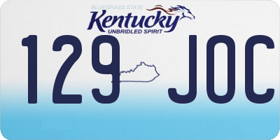 KY license plate 129JOC
