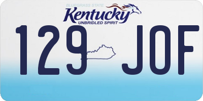 KY license plate 129JOF