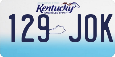 KY license plate 129JOK