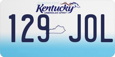 KY license plate 129JOL