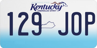 KY license plate 129JOP