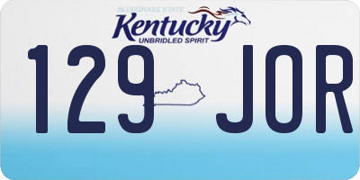KY license plate 129JOR