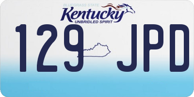 KY license plate 129JPD