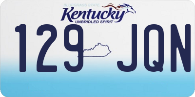 KY license plate 129JQN