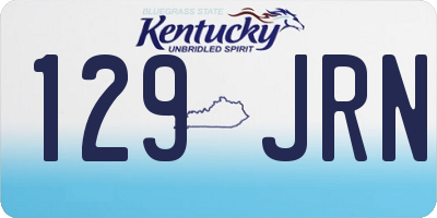 KY license plate 129JRN