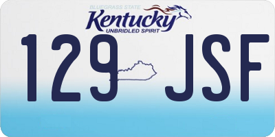KY license plate 129JSF