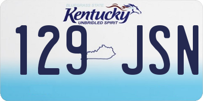 KY license plate 129JSN
