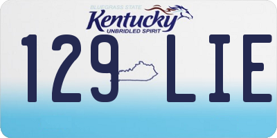 KY license plate 129LIE