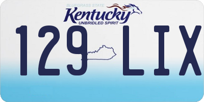 KY license plate 129LIX