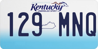 KY license plate 129MNQ
