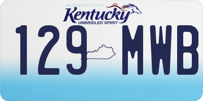 KY license plate 129MWB