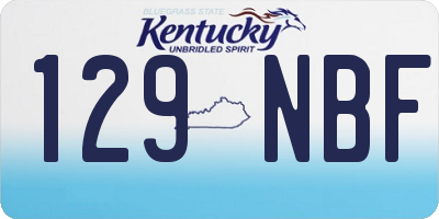 KY license plate 129NBF