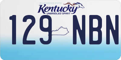 KY license plate 129NBN