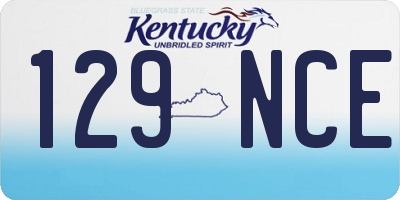 KY license plate 129NCE
