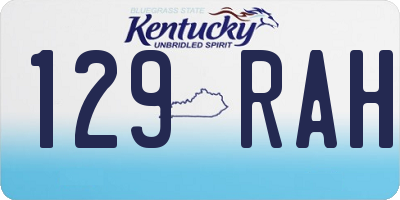 KY license plate 129RAH