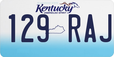KY license plate 129RAJ