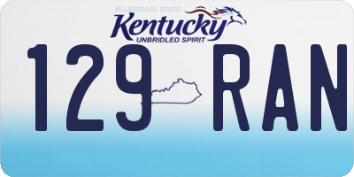 KY license plate 129RAN