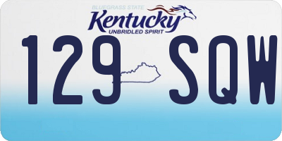 KY license plate 129SQW