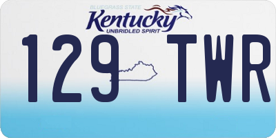 KY license plate 129TWR
