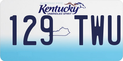 KY license plate 129TWU