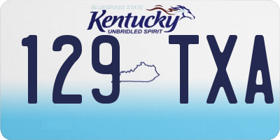 KY license plate 129TXA