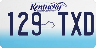 KY license plate 129TXD