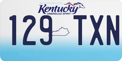 KY license plate 129TXN