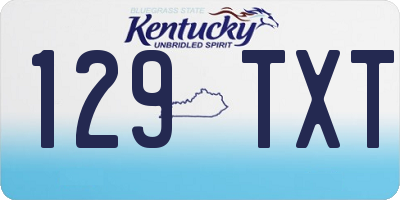 KY license plate 129TXT