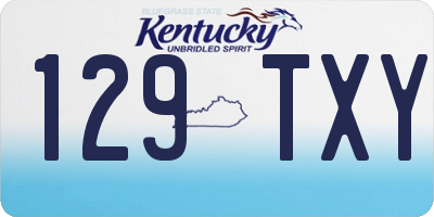 KY license plate 129TXY