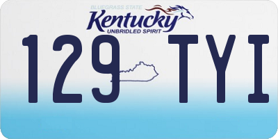 KY license plate 129TYI