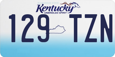 KY license plate 129TZN