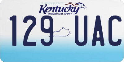 KY license plate 129UAC