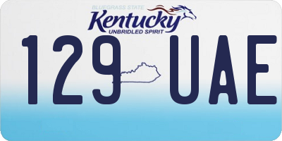KY license plate 129UAE